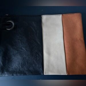 Tricolor Leather Clutch